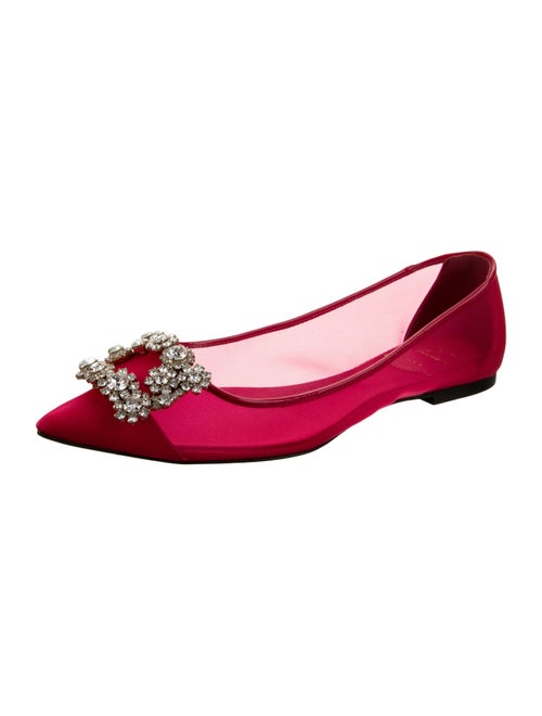 Roger Vivier Mesh Crystal Embellishments Ballet Flats