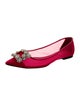 Roger Vivier Mesh Crystal Embellishments Ballet Flats