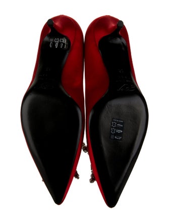 Roger Vivier Satin Crystal Embellishments Pumps