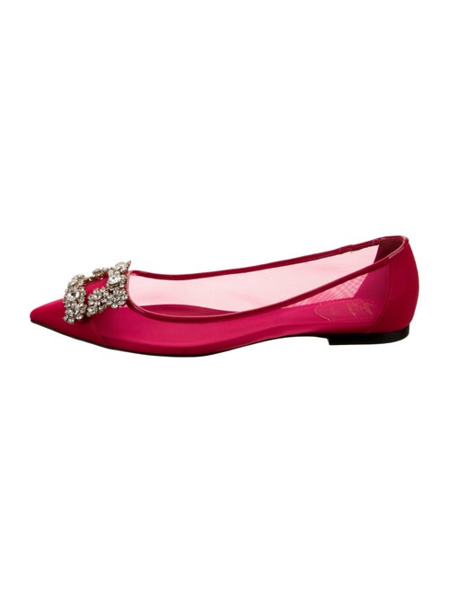 Roger Vivier Mesh Crystal Embellishments Ballet Flats