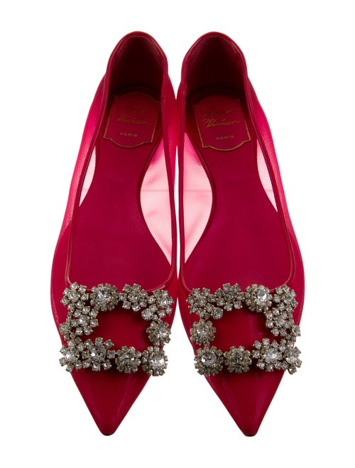 Roger Vivier Mesh Crystal Embellishments Ballet Flats