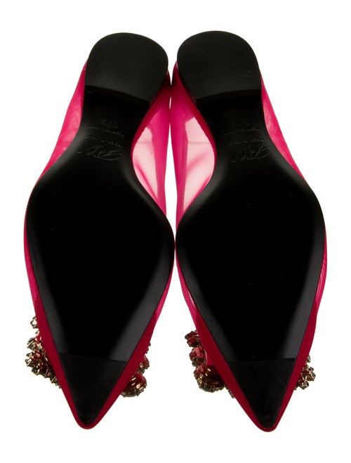 Roger Vivier Mesh Crystal Embellishments Ballet Flats