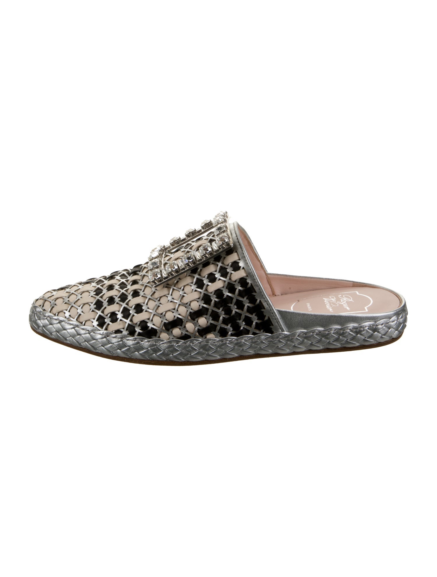 Roger Vivier Leather Patterned Mules