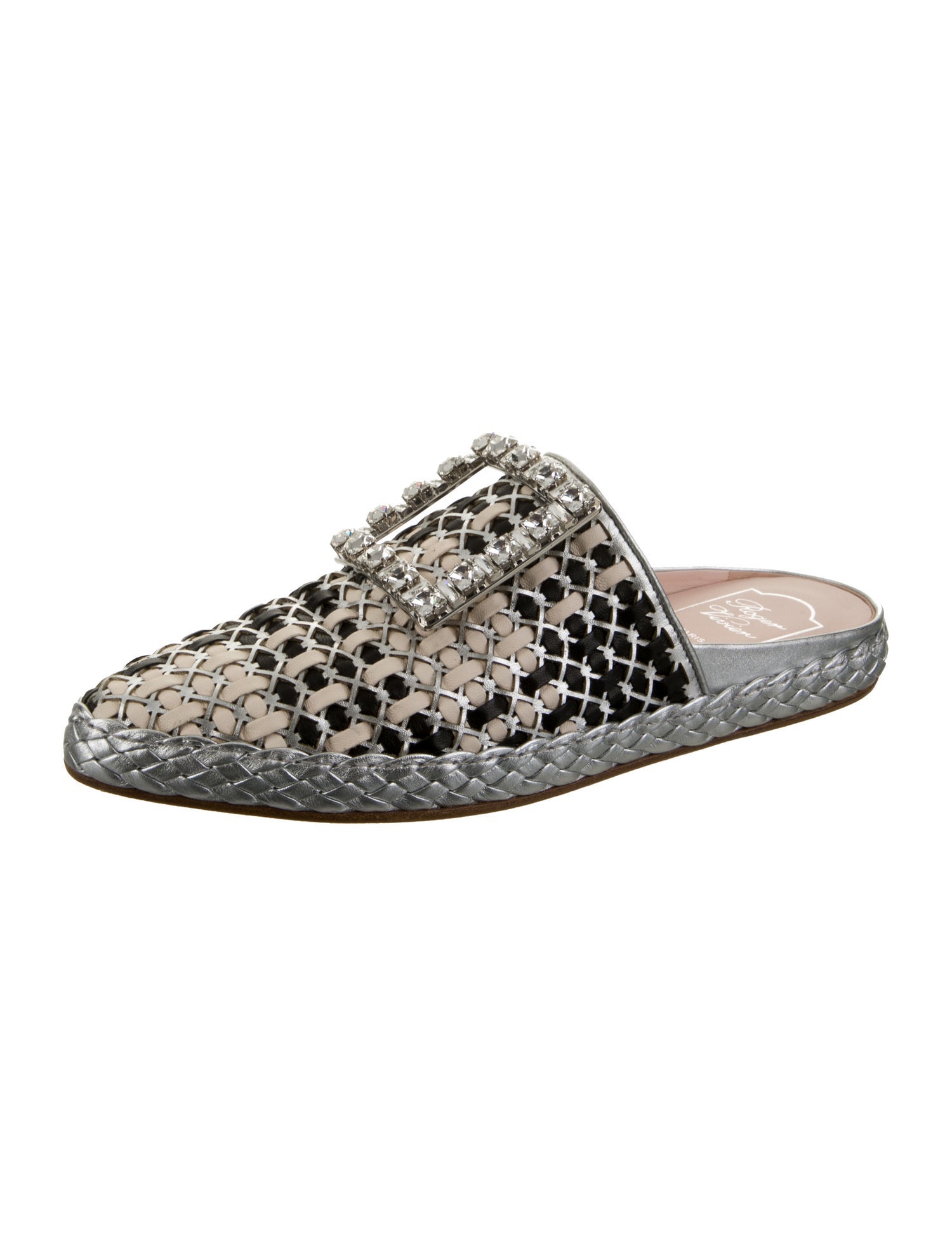 Roger Vivier Leather Patterned Mules