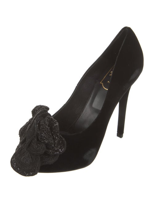 Roger Vivier Velvet Glitter Accents Pumps