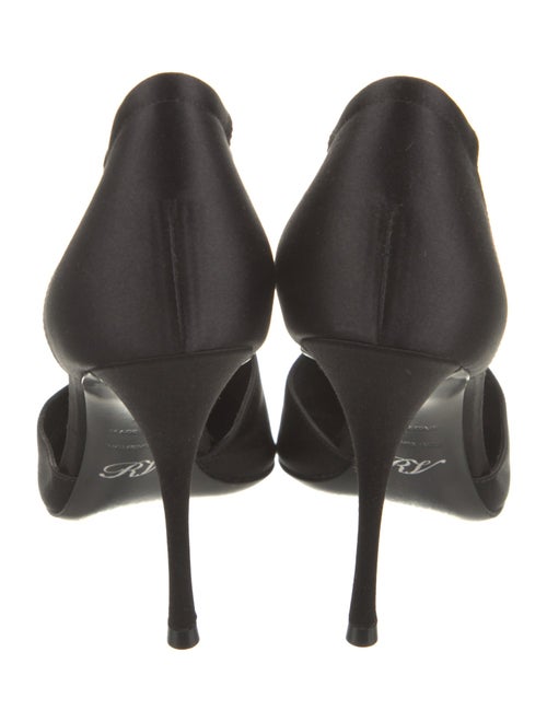 Roger Vivier Satin Crystal Embellishments T-Strap Pumps