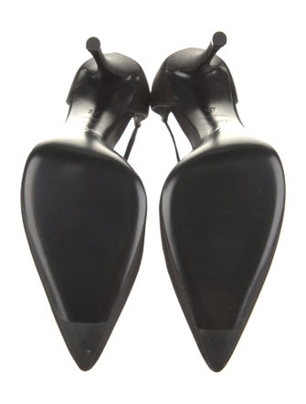 Roger Vivier Satin Crystal Embellishments T-Strap Pumps