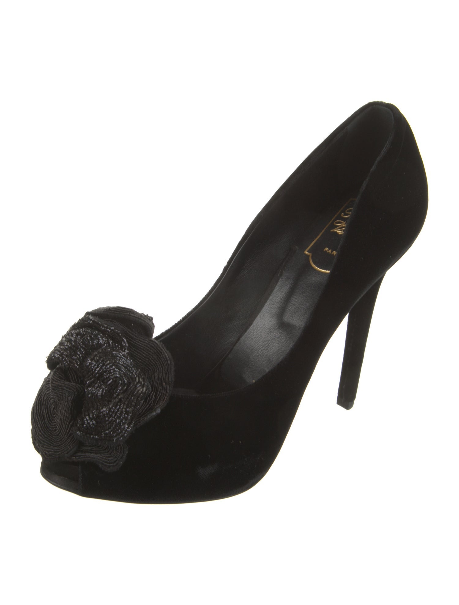 Roger Vivier Velvet Glitter Accents Pumps
