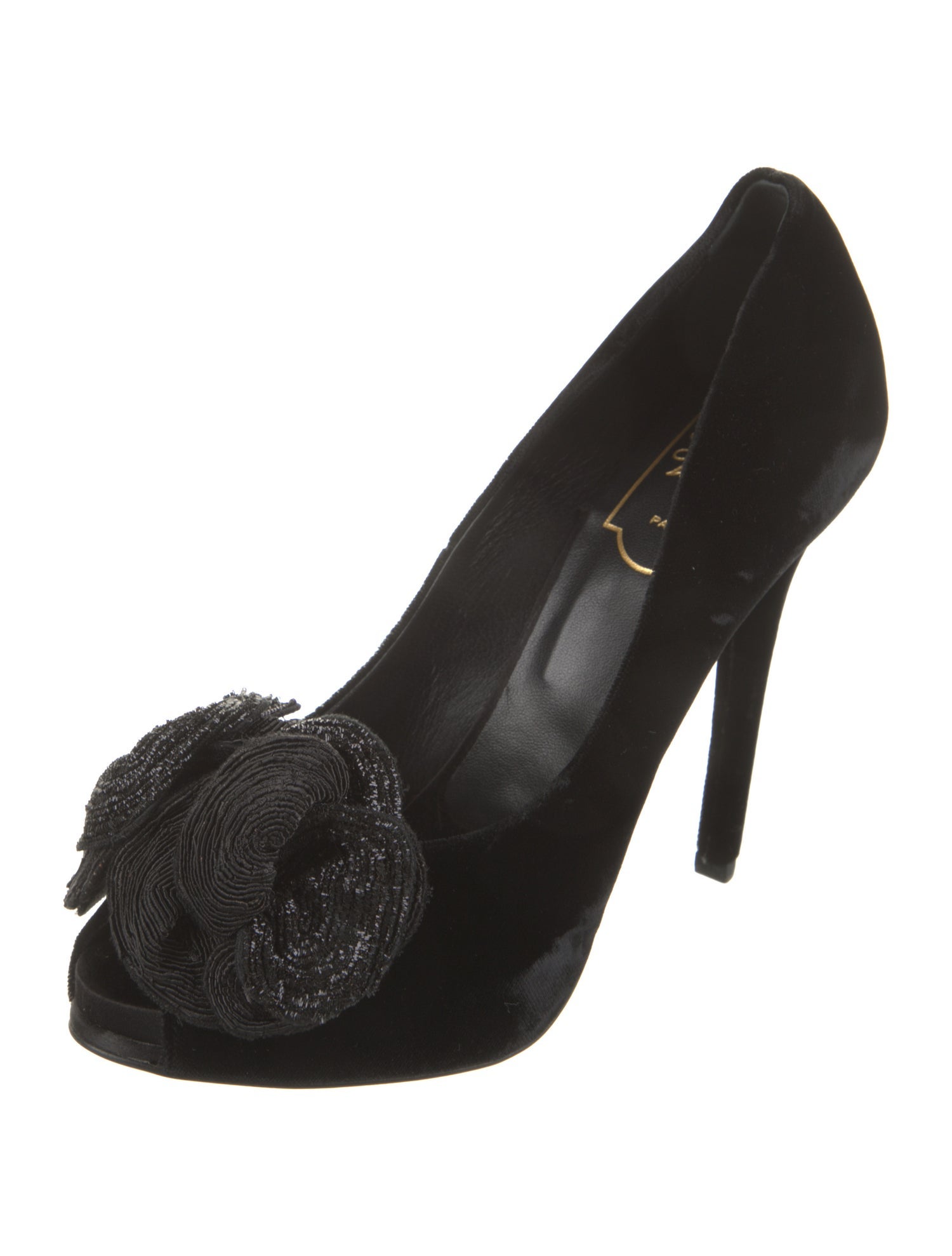 Roger Vivier Velvet Glitter Accents Pumps