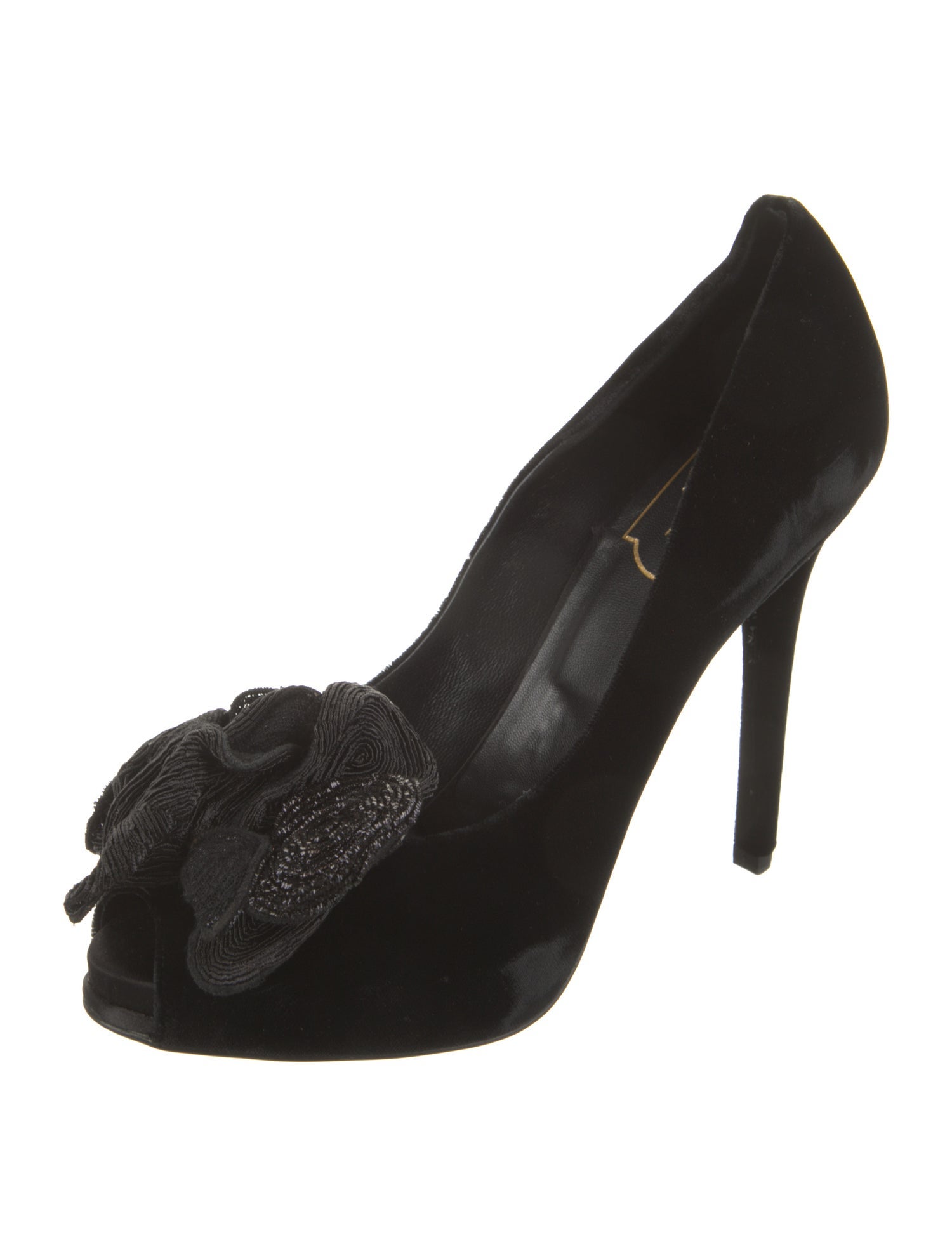 Roger Vivier Velvet Glitter Accents D'Orsay Pumps