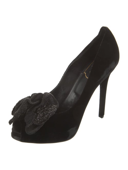Roger Vivier Velvet Glitter Accents D'Orsay Pumps