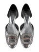 Roger Vivier Leather Crystal Embellishments D'Orsay Flats