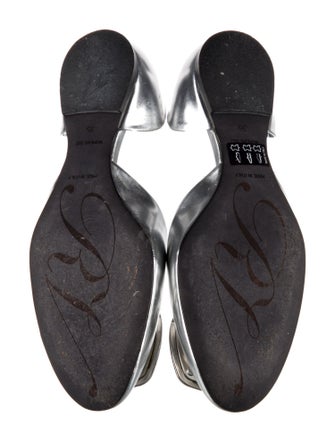 Roger Vivier Leather Crystal Embellishments D'Orsay Flats