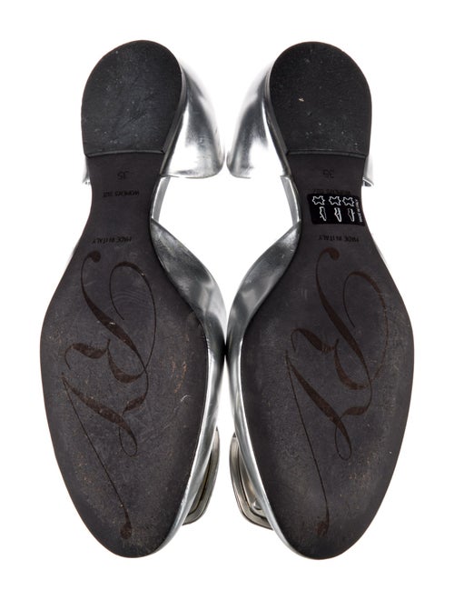 Roger Vivier Leather Crystal Embellishments D'Orsay Flats