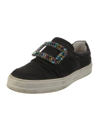 Roger Vivier Satin Crystal Embellishments Sneakers