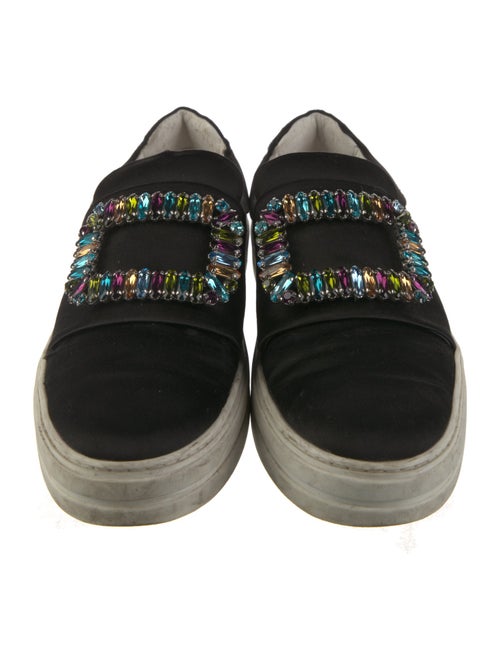 Roger Vivier Satin Crystal Embellishments Sneakers