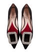 Roger Vivier Satin Crystal Embellishments Flats