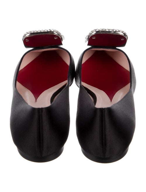 Roger Vivier Satin Crystal Embellishments Flats