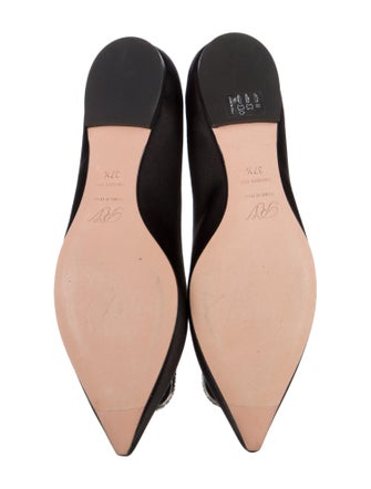 Roger Vivier Satin Crystal Embellishments Flats