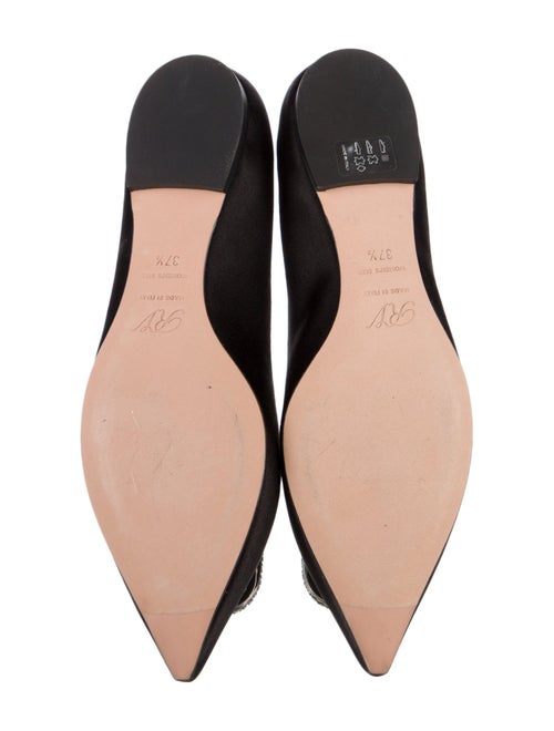Roger Vivier Satin Crystal Embellishments Flats
