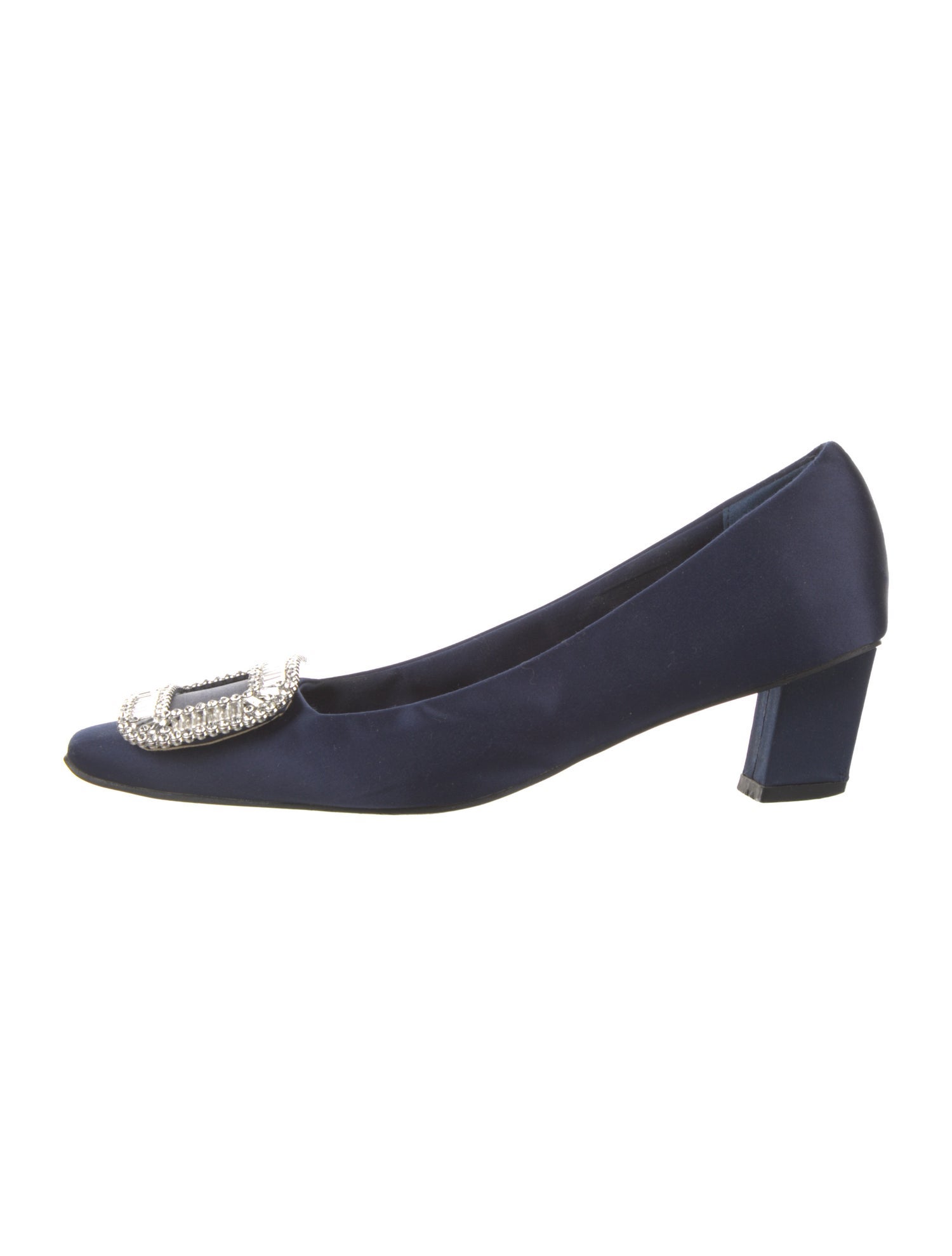 Roger Vivier Satin Crystal Embellishments Pumps