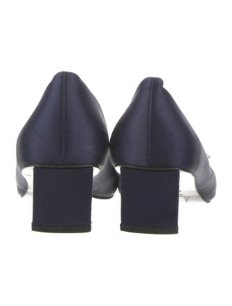 Roger Vivier Satin Crystal Embellishments Pumps