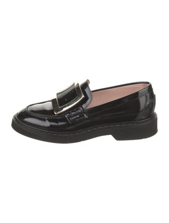 Roger Vivier Leather Crystal Embellishments Loafers