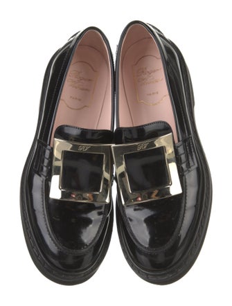 Roger Vivier Leather Crystal Embellishments Loafers