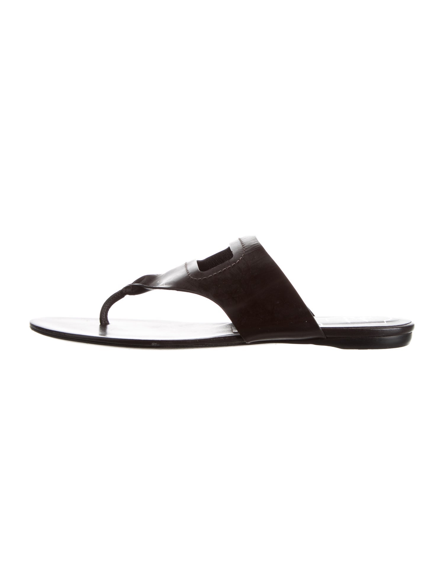 Roger Vivier Leather Whipstitch Trim Slides