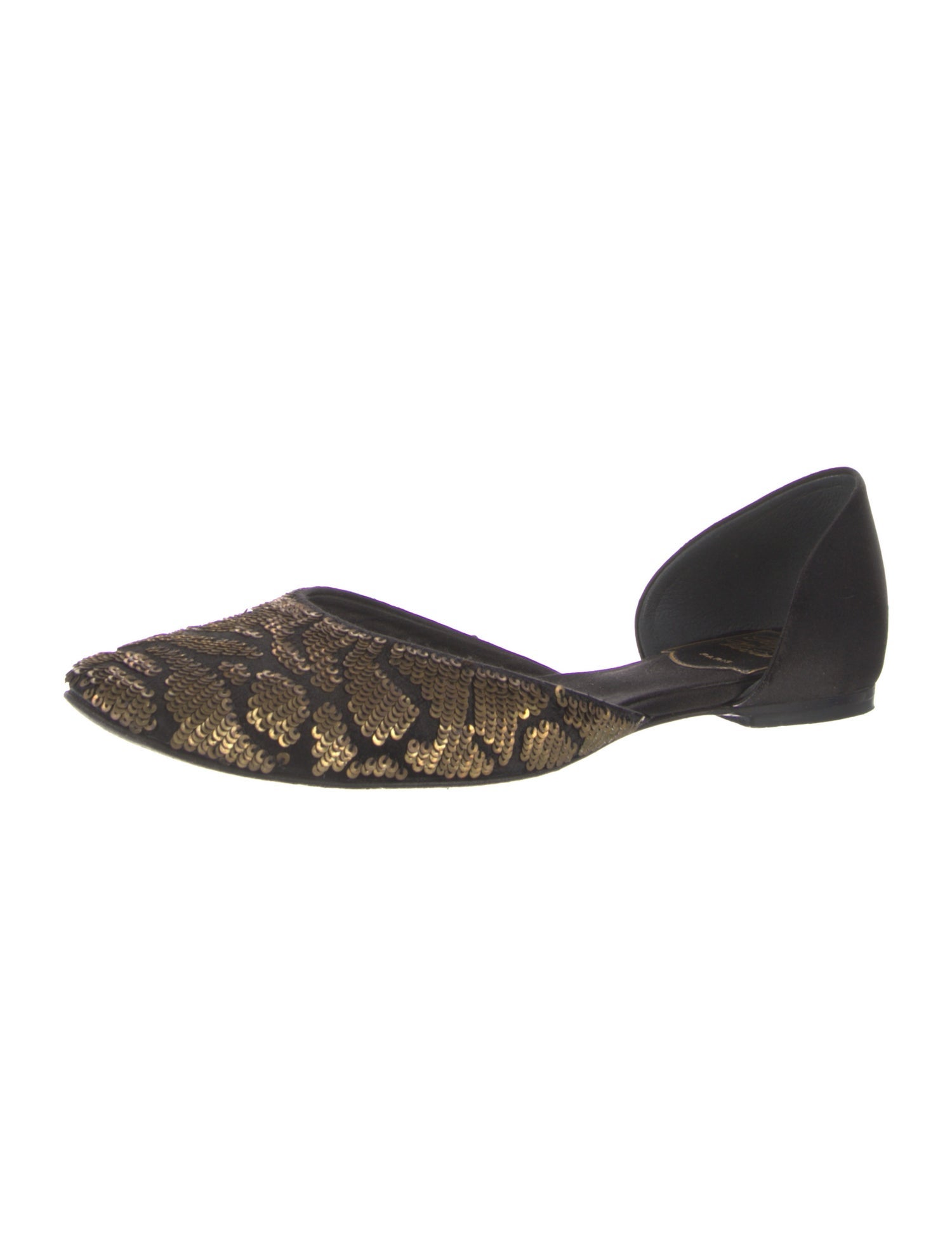 Roger Vivier Satin Printed D'Orsay Flats