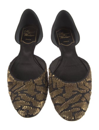 Roger Vivier Satin Printed D'Orsay Flats