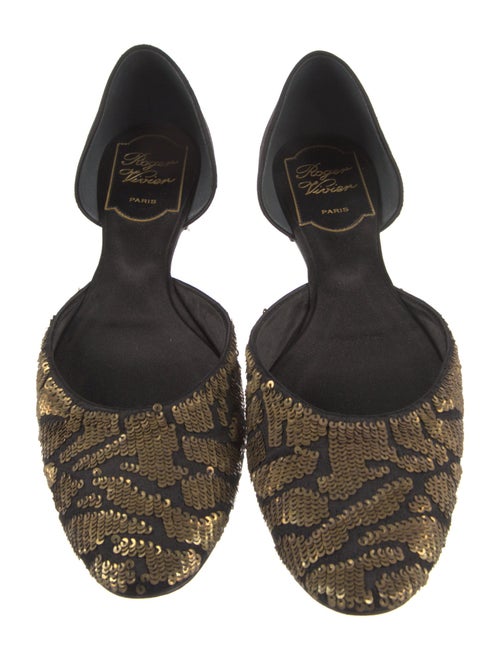 Roger Vivier Satin Printed D'Orsay Flats