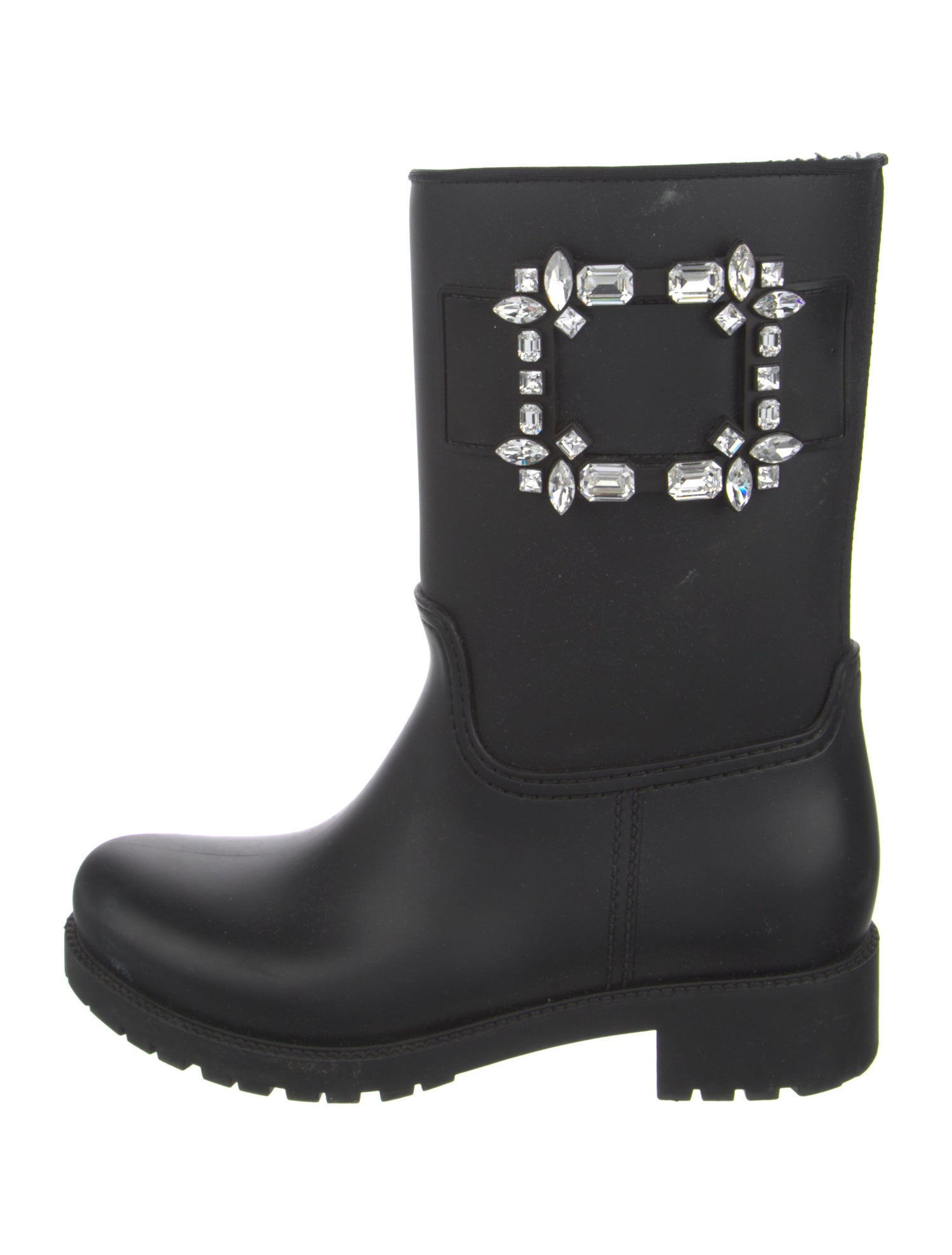 Roger Vivier Rubber Crystal Embellishments Boots