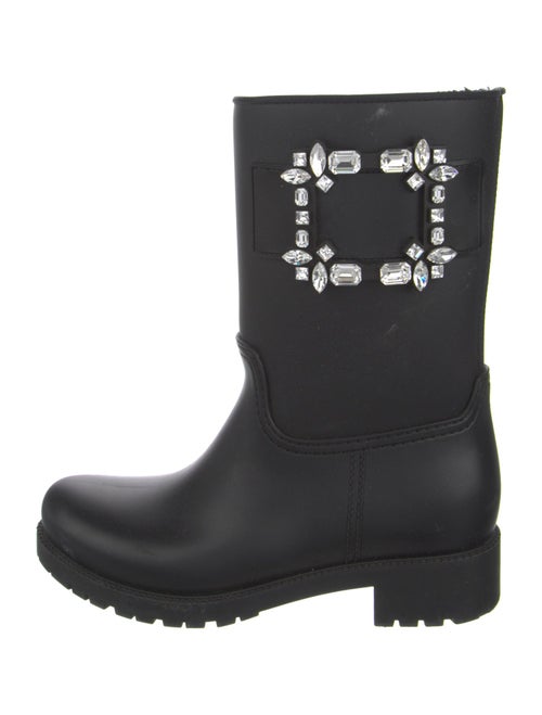 Roger Vivier Rubber Crystal Embellishments Boots