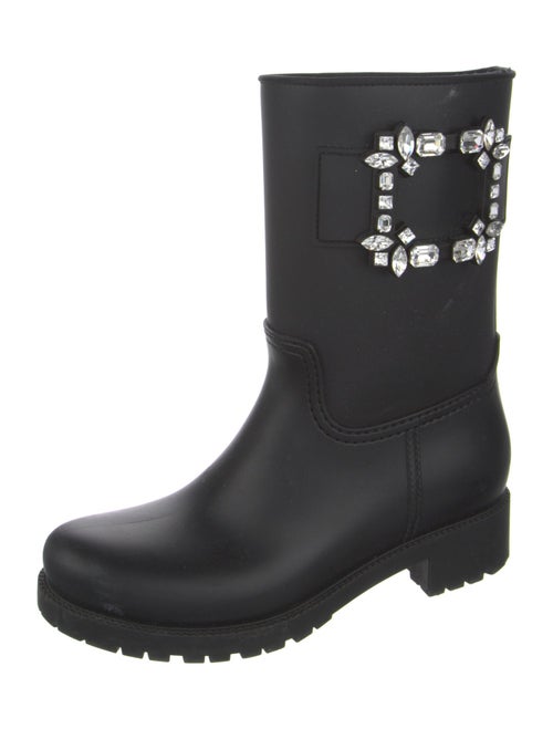 Roger Vivier Rubber Crystal Embellishments Boots