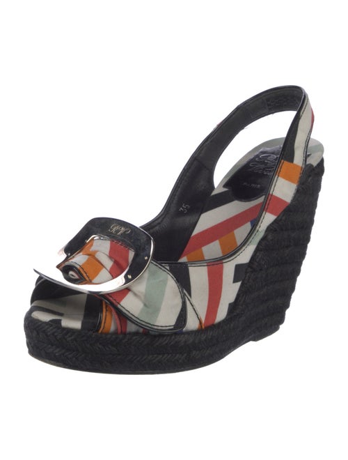 Roger Vivier Canvas Striped Slingback Sandals