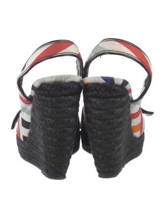 Roger Vivier Canvas Striped Slingback Sandals