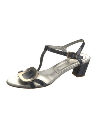 Roger Vivier Leather T-Strap Sandals