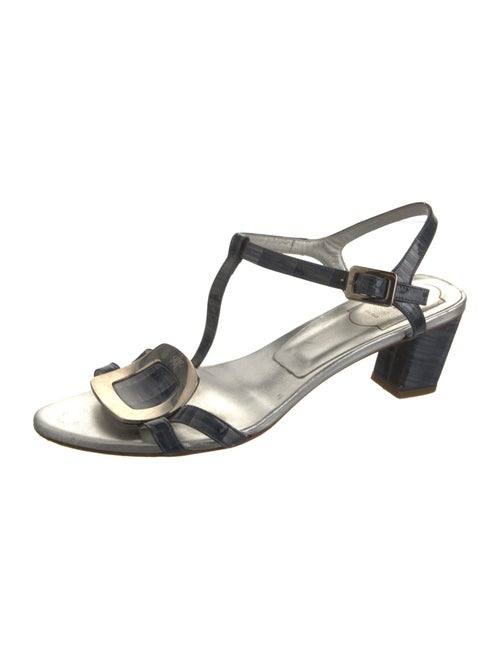 Roger Vivier Leather T-Strap Sandals