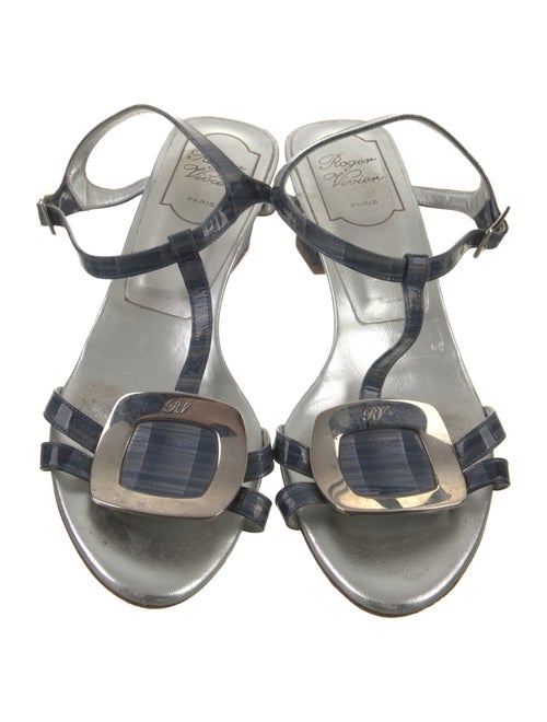Roger Vivier Leather T-Strap Sandals