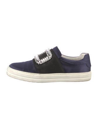 Roger Vivier Satin Crystal Embellishments Sneakers