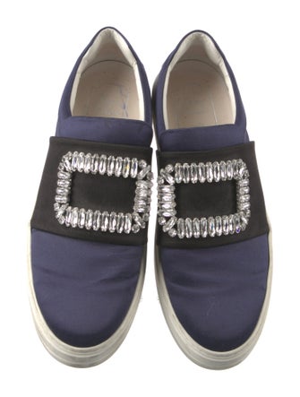 Roger Vivier Satin Crystal Embellishments Sneakers