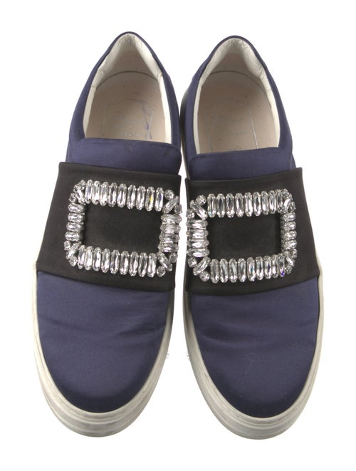 Roger Vivier Satin Crystal Embellishments Sneakers