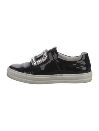 Roger Vivier Patent Leather Crystal Embellishments Sneakers