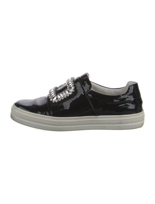 Roger Vivier Patent Leather Crystal Embellishments Sneakers