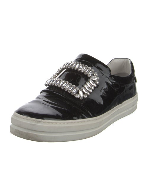 Roger Vivier Patent Leather Crystal Embellishments Sneakers