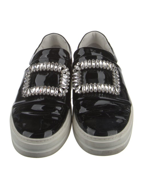 Roger Vivier Patent Leather Crystal Embellishments Sneakers