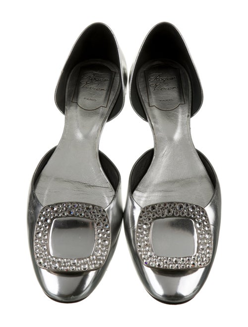 Roger Vivier Patent Leather Crystal Embellishments D'Orsay Flats