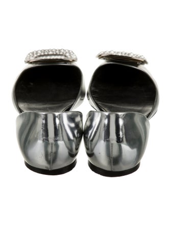 Roger Vivier Patent Leather Crystal Embellishments D'Orsay Flats