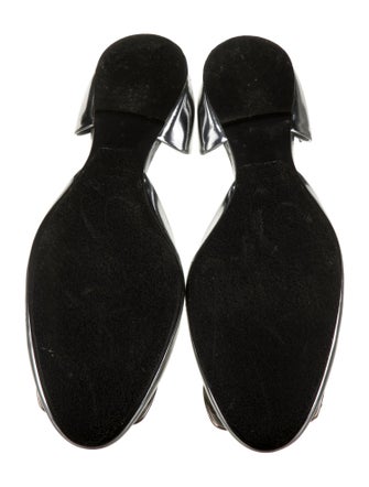 Roger Vivier Patent Leather Crystal Embellishments D'Orsay Flats
